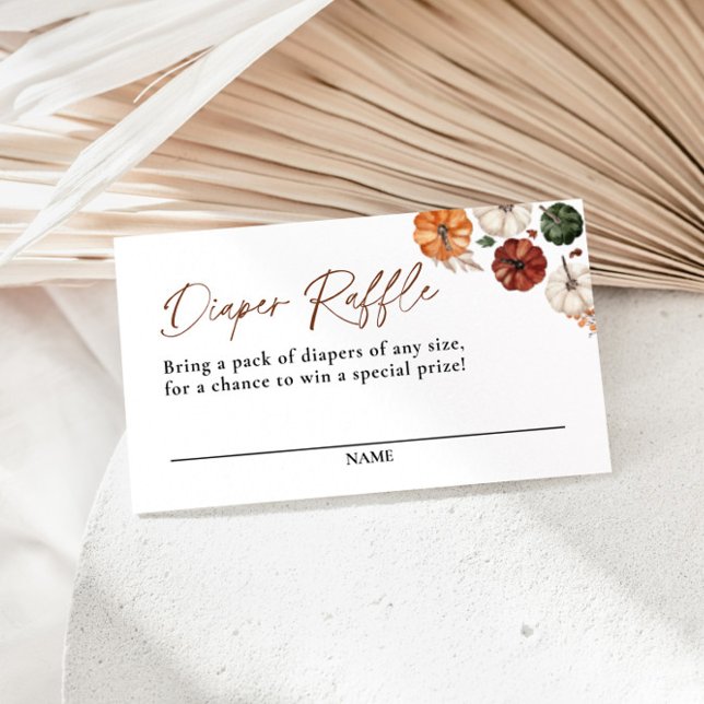 Little Pumpkin Fall Baby Shower Diaper Raffle Enclosure Card (Creator Uploaded)
