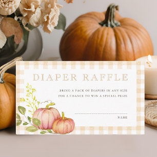 Little Pumpkin Fall Baby Shower Diaper Raffle Enclosure Card