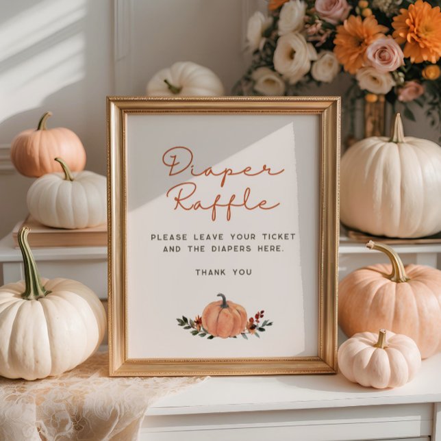 Little Pumpkin Fall Baby Shower Diaper Raffle Poster (Creator Uploaded)
