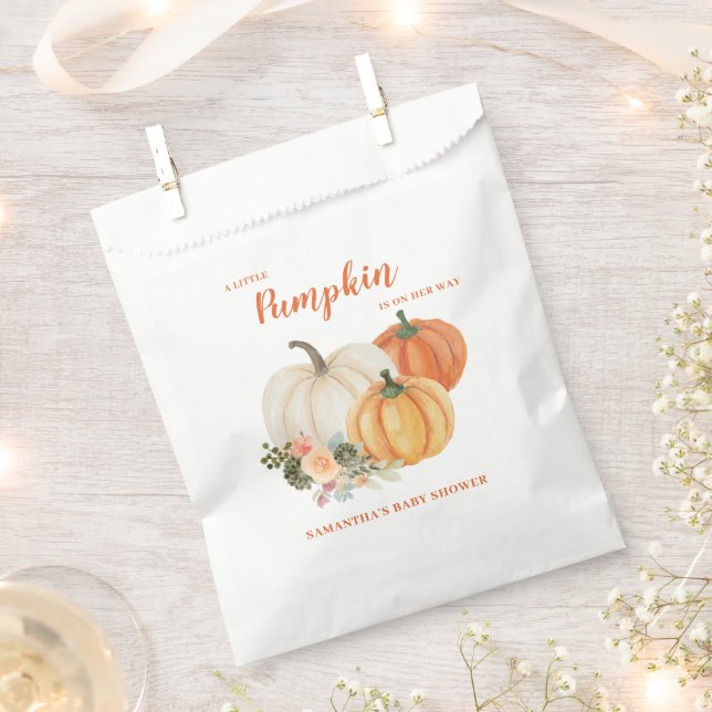 Little Pumpkin Fall Baby Shower Favour Bags (Clipped)