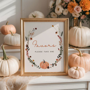 Little Pumpkin Fall Baby Shower Favours Poster