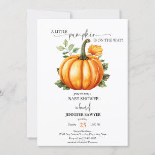 Little Pumpkin Fall Baby Shower Invitation