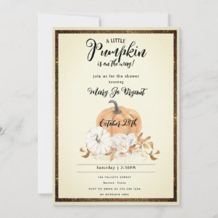 Little Pumpkin Fall Baby Shower Invitation