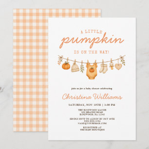 Little Pumpkin Fall Baby Shower Invitation