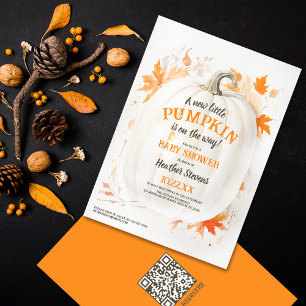 Little Pumpkin Fall Baby Shower Invitation