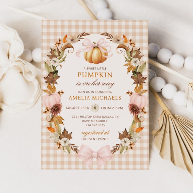 LITTLE PUMPKIN Fall Baby Shower Invitation (Creator Uploaded)