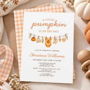 Little Pumpkin Fall Baby Shower Invitation