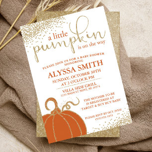 Little Pumpkin Fall Baby Shower Invitation