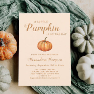 Little Pumpkin Fall Baby shower Invitation