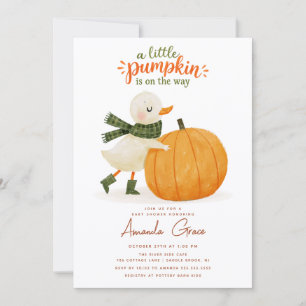 Little Pumpkin Fall Baby Shower Invitation
