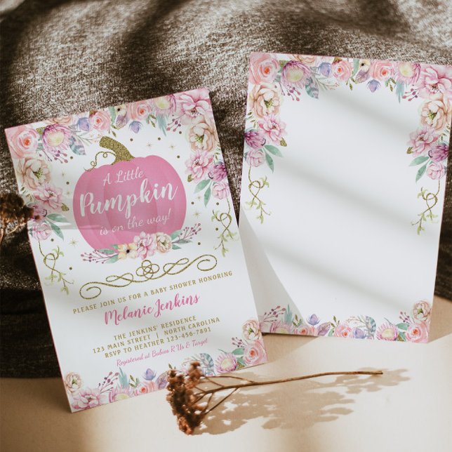 Little Pumpkin Fall Baby Shower Invitation Girl (Creator Uploaded)