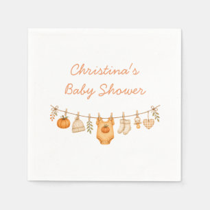 Little Pumpkin Fall Baby Shower Napkin