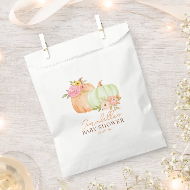 Little Pumpkin Fall Baby Shower Personalised Favour Bags (Clipped)