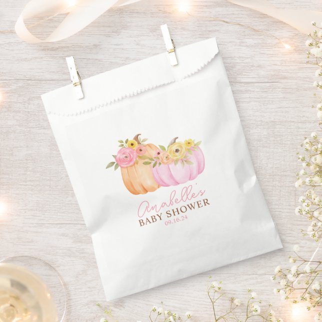 Little Pumpkin Fall Baby Shower Personalised Favour Bags (Clipped)