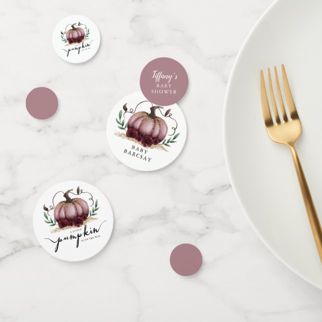 Little Pumpkin Fall Baby Shower Pink Confetti (Group)