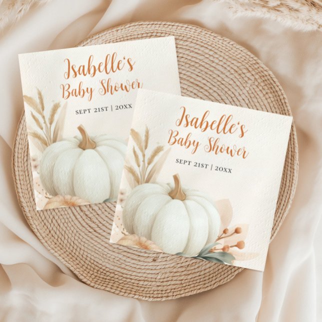 Little Pumpkin Fall Baby Shower Table Decor Napkin (Little Pumpkin Fall Baby Shower Table Decor Napkins)