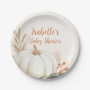 Little Pumpkin Fall Baby Shower Table Decor Paper Plate