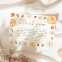 Little Pumpkin Fall Baby Shower Thank You Card