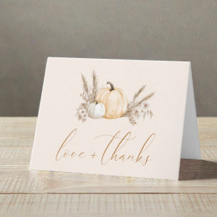 Little Pumpkin Fall Baby Shower Thank You Card