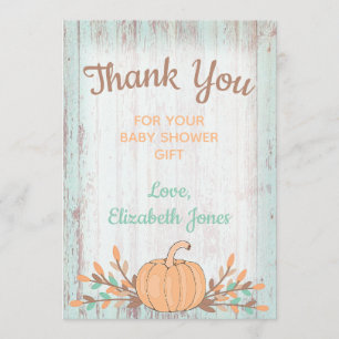 Little Pumpkin Fall Baby Shower Thank You Card
