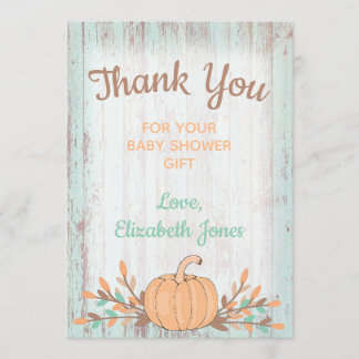 Little Pumpkin Fall Baby Shower Thank You Card