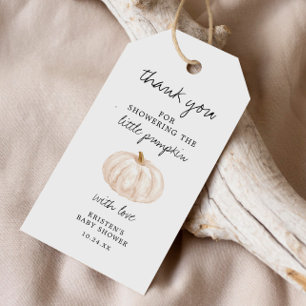 Little Pumpkin Fall Baby Shower Thank You Gift Tags