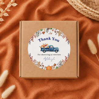 Little Pumpkin Fall Baby Shower Thank You Stickers