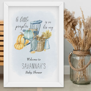 Little Pumpkin Fall Baby Shower Welcome Sign