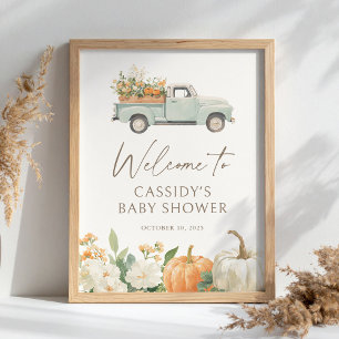 Little Pumpkin Fall Baby Shower Welcome Sign