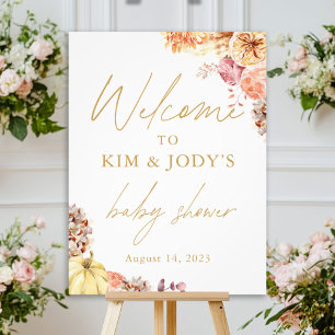 Little Pumpkin Fall Baby Shower Welcome Sign 