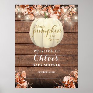 Little Pumpkin Fall Baby Shower Welcome Sign