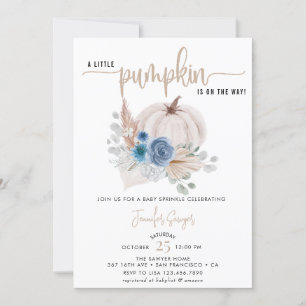 Little Pumpkin Fall Baby Sprinkle Invitation