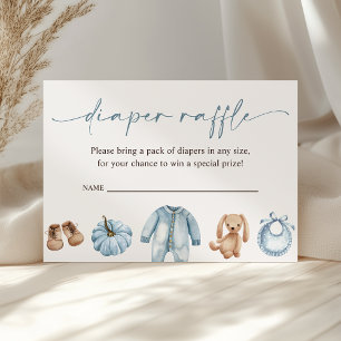Little Pumpkin Fall Boy Baby Shower Diaper Raffle Enclosure Card