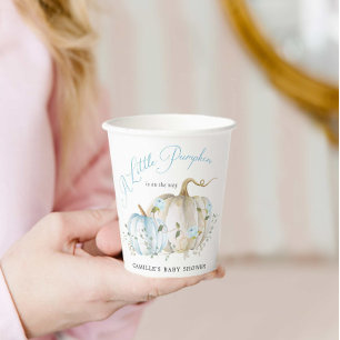 Little Pumpkin Fall Boy Baby Shower Paper Cups