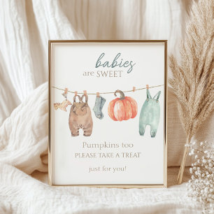 Little Pumpkin Fall Clothes Boy Babies are Sweet Poster