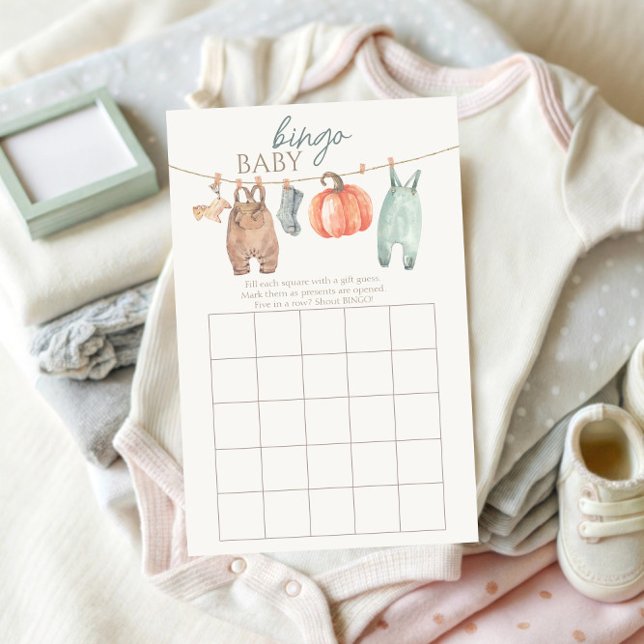 Little Pumpkin Fall Clothes Boy Baby Bingo Game (Creator Uploaded)