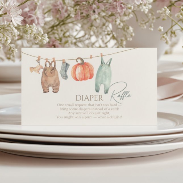 Little Pumpkin Fall Clothes Boy Diaper Raffle Enclosure Card (Creator Uploaded)