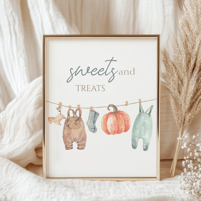 Little Pumpkin Fall Clothes Boy Sweets and Treats Poster (Creator Uploaded)