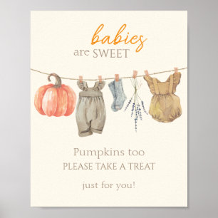 Little Pumpkin Fall Clothes Girl Babies are Sweet Poster
