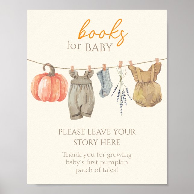 Little Pumpkin Fall Clothes Girl Books For Baby Poster (Front)