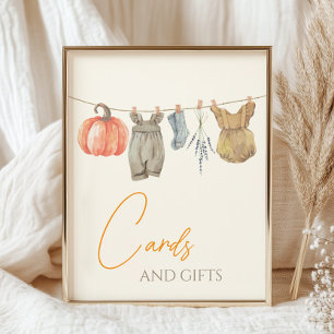 Little Pumpkin Fall Clothes Girl Cards and Gifts Poster