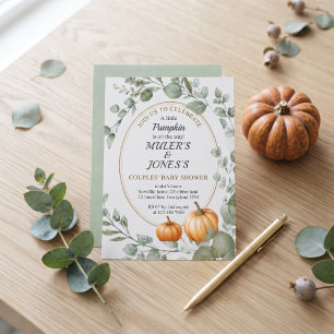 Little Pumpkin Fall Couples Baby Shower Invite