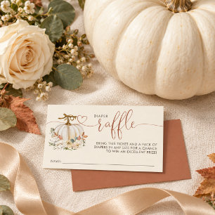 Little Pumpkin Fall Diaper Raffle Baby Shower Enclosure Card
