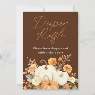 Little Pumpkin Fall Diaper Raffle Baby Shower Sign