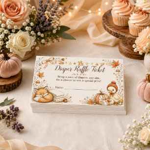 Little Pumpkin Fall Diaper Raffle Ticket Card