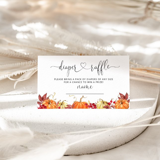 Little pumpkin fall diaper raffle ticket enclosure (Creator Uploaded)