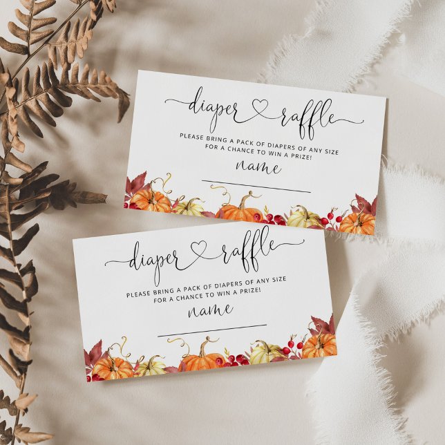 Little pumpkin fall diaper raffle ticket enclosure card (Creator Uploaded)