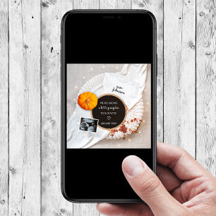 Little Pumpkin Fall Digital Photo Pregnancy Announcement