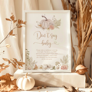 Little pumpkin fall Don't say baby Poster