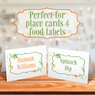 Little Pumpkin Fall Fairytale Food Label Tent and Place Card